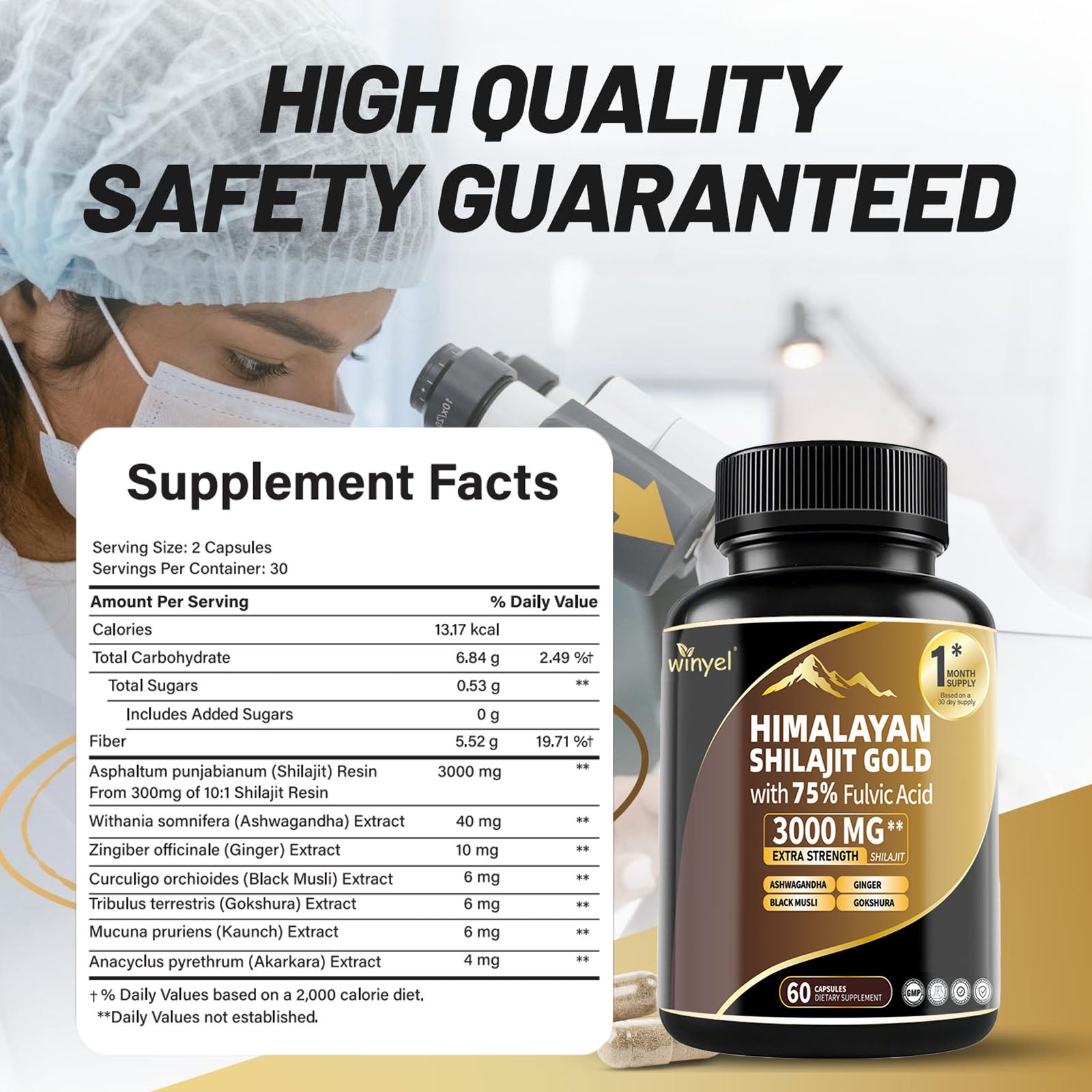 Supplement facts and quality safety